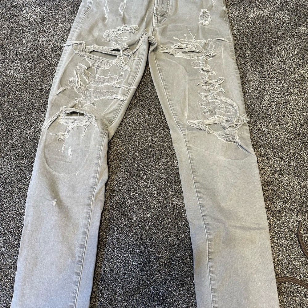 American Eagle Outfitters  Air Flex Light Gray Skinny Jeans 28x30